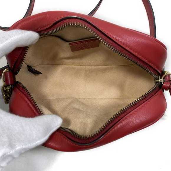 Gucci Marmont Mini Shoulder Bag Leather Red - Picture 7 of 10